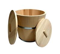 Wooden World - Seau en Bois avec 2 couvercles pour la Fermentation de choucroute et de cornichons Tonneau pour choucroute ou Sauna - 15 litres
