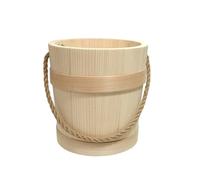 Wooden World - Seau en Bois avec Anse en Corde, Seau Naturel pour la décoration et la Maison - 4 litres