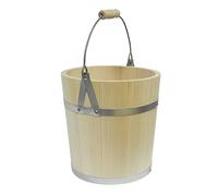 Wooden World - Seau en Bois avec Anse en métal - 5 litres