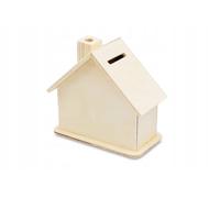 Wooden World - Tirelire en Bois en Forme de Maison : Économisez avec Notre Boîte à Pièces - Parfait pour Les Loisirs Créatifs DIY - 10,5 x 11 x 6 cm