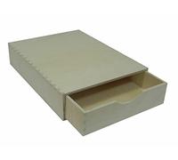 Wooden World Tiroir simple en bois pour rangement de documents A4 Non peint Long