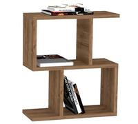 Calicosy Table d'appoint Zet avec étagère en aggloméré Noyer