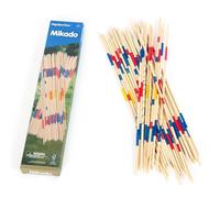 WOODENFUN 43 cm Mikado Jeu d'extérieur en bois 41 pièces Bâtons de pick-up pour enfants de 3 ans et plus et adultes