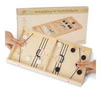 WOODENFUN Jouet en bois pour jeux de baby-foot, hockey, jeu de palet, jeu d'échiquier portable, jeux de bureau parents-enfants pour enfants et adultes