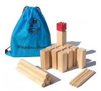WOODENFUN Kubb Jeu d'échecs suédois en bois pour enfants et adultes