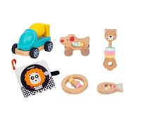 WOODENFUN Lot de 6 jouets Montessori en bois pour enfant de 1 an - Bleu