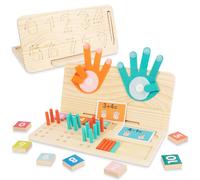 WOODENFUN Montessori - Jouet de comptage de mathématiques en bois pour enfants - 3 en 1 - Tableau éducatif 3 en 1 pour enfants de 3 à 6 ans