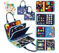 WOODENFUN Quiet Book Montessori Jouet bébé Busy Board Activity Book pour enfants 1, 2, 3 ans maternelle