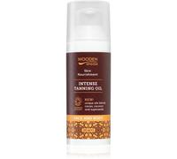 Wooden Spoon Huile Bronzante Bio Visage & Corps - Bronzage Rapide, Teinte Chocolat, 100% Naturelle & Bio, Non Grasse, Formule Nourrissante - 50 ml