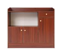 WooDerson Armoire de cuisine avec porte et tiroir, armoire de cuisine avec 3 portes et 1 tiroir, buffet autoportant, pour salon, salle à manger, 90 x 30 x 80 cm, couleur bois de santal