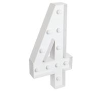 WooDerson Chiffres lumineux à LED - Lumière chaude 3D - Grands chiffres décoratifs - 0 1 2 3 4 5 6 7 8 9 - Pour mariage, anniversaire, fête, Noël (forme : 4)