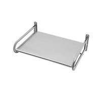 WooDerson Étagère de four à micro-ondes en acier inoxydable - Étagère suspendue avec 6 crochets - Étagère simple couche - Support mural de cuisine - 53 x 38 x 18 cm