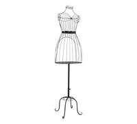 WooDerson Mannequin de couture en métal - 154 cm - Modèle féminin - Présentoir de mannequin avec support - Porte-vêtements pour couture - Présentoir de vêtements - Modèle corps - Noir