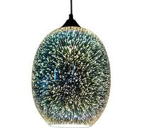 WooDerson Plafonnier 3D 220 V créatif feu d'artifice Lampe multicolore Lustre suspendu en verre véritable Suspension moderne E27 Multicolore Hauteur réglable (sans ampoule)