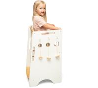Woodforkid Tour d'apprentissage Réglable en hauteur Sorter Learning Tower Tabouret de marche MDF Blanc