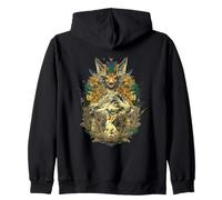 Woodland Animal Art Cerf Lapin Montagne Collage Sweat à Capuche