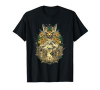 Woodland Animal Art Cerf Lapin Montagne Collage T-Shirt