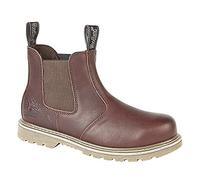 Woodland Gabe Mens Cuir Gousset Double Chelsea Bottes Marron Foncé UK 12