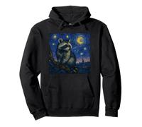 Woodland Creature Raccoon Van Gogh Starry Night Inspiré Art Sweat à Capuche