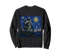 Woodland Creature Raccoon Van Gogh Starry Night Inspiré Art Sweatshirt