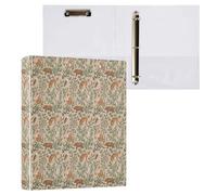 Woodland Floral Fox Animals Classeur à 3 anneaux en D A4 avec 200 feuilles pour enfants, fournitures scolaires, femmes, hommes et bureau