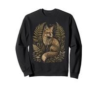 Woodland Fox Fougères Forêt Nature Art Sweatshirt
