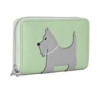 Woodland Leathers Portefeuille pour femme, porte-cartes et organiseurs d'argent, spacieux, super doux et fantaisie, sac à main pour femme, multi-compartiments, Chien Vert, 10x15.5 cm, Porte-monnaie