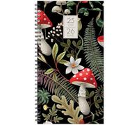 Woodland Mushrooms Academic July 2025 - June 2026 3.5 X 6.5 Softcover Weekly Spiral Planner