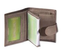 Woodland - Portefeuille Super-Compact avec XXL Poches de Carte de crédit pour 18 Cartes en Cuir de Buffle Naturel dans Brun foncé/Taupe