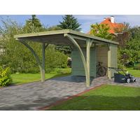 Woodlands Carport en bois autoclave avec abri poteaux courbés - 3 x 6,5 m - CPFIR