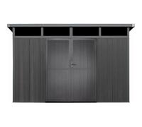 Woodlife Garden Abri de Jardin Composite Gordon Anthracite 7,71m² | Toiture Monopente Étanche, Double Porte avec Serrure, Parois 19,2mm Co-extrudées, Gouttières Incluses, Garantie 20 Ans