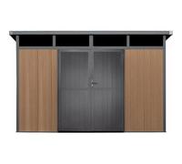 Woodlife Garden Abri de Jardin Composite Gordon Skylight 7,71m² | Parois 19,2mm Co-extrudées, Toit Monopente Étanche, Double Porte à Serrure, Garantie 20 Ans, Gouttières Incluses