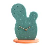 WoodMantleClock,Silencieux Décoratif MDFCaktusShapeDeskClockDum Simple Bureau Alimenté par pile,DecorGiftHousehold(Couleur : Vert, Taille :B) needed