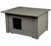 WOODOK Maison pour Chat extérieur isolée - 54x39x34 cm (Gris, 59P x 49l x 34H centimètres)