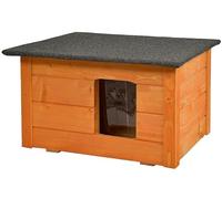 WOODOK Maison pour Chat extérieur isolée - 54x39x34 cm (Teak, 59P x 49l x 34H centimètres)
