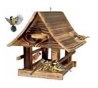 WOODOK Nichoir en bois - Incubateur résistant aux intempéries pour mésanges, rouge-gorges et moineaux avec trappe de nettoyage - Maison d’oiseaux avec protection contre les prédateurs - 25x26x30 cm