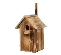 Woodok Nichoir en bois, nichoir durable en épicéa pour petits oiseaux, montage avec sangle arrière, ouverture latérale pour le nettoyage, résistant aux intempéries