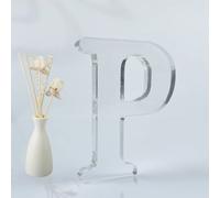 WOODOUNAI Lettres en acrylique brut de 10,2 cm pour décoration murale, lettres debout décoratives en tranches, panneaux de panneaux, décoration pour travaux manuels, projets de fête à la maison (P)
