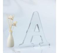 WOODOUNAI Lettres en acrylique inachevées de 10,2 cm pour décoration murale, lettres debout décoratives en tranches, panneaux, décoration pour travaux manuels, projets de fête à la maison (A)