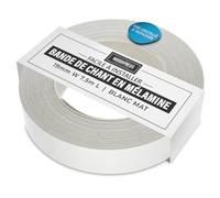 WoodPress® 19 mm Mélamine Blanc Mat Bande de Chant en Placage Préencollé - Rouleau de 7,5 m - Application à Repasser facile à faire soi-même, couvre le bord d'un panneau MDF standard