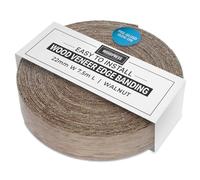 WoodPress® 22 mm Bois de Noyer Véritable Bande de Chant en Placage Préencollé - Rouleau de 7,5 m - Application à Repasser Facile à Faire soi-même, Couvre Le Bord d'un Panneau MDF Standard