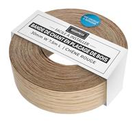 WoodPress® 30 mm Bois de Chêne Rouge Véritable Bande de Chant en Placage Préencollé - Rouleau de 7,5 m - Application à Repasser Facile à Faire soi-même, Couvre Le Bord d'un Panneau MDF Standard