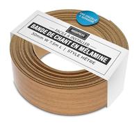 WoodPress® 30 mm Mélamine Stratifié Style Hêtre Bande de Chant en Placage Préencollé - Rouleau de 7,5 m - Application à Repasser facile à faire soi-même, couvre le bord d'un panneau MDF standard