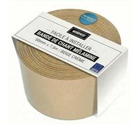 WoodPress® 50 mm Mélamine Beige Perle Bande de Chant en Placage Préencollé - Rouleau de 7,5 m - Application à Repasser Facile à Faire soi-même, Couvre Le Bord d'un Panneau MDF Standard