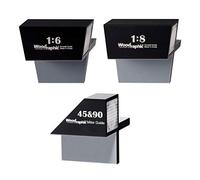 Woodraphic Marqueur à queue d'aronde magnétique pour scie à la main en aluminium/Uhmwpe/Neodyme Peau tranchante, WRP_AN_DVTSG, Gris mat, 1:6 + 1:8 + 45