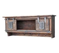 Woodroom Étagère Murale en Bois de Mangue Marron foncé Massif ciré 115 x 45 x 30 cm