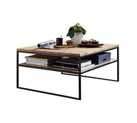 Woodroom Siona Table Basse, Chêne Massif huilé métal, BxHxT 75x40x75 cm
