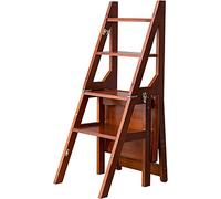 Woodrow Échelle Pliable, Étagère Décoratif, Portative, Pour Accueil, Cuisine, Placards, Meubles (Noyer, 35x46x88.5cm)