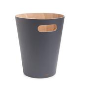 Woodrow Poubelle Ou Corbeille À Papier Moderne En Bois D'une Capacité De 7.5 L Pour Salle De Bain. Bureau. Et Bien Plus Encore. Hêtre Commun. Naturel/Anthracite