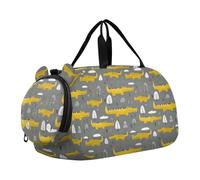 Woods Alligator Fairy Grey Sac de sport pour enfants avec compartiment à chaussures Grande capacité Sac de voyage pour voyage, sport, fitness et entraînement